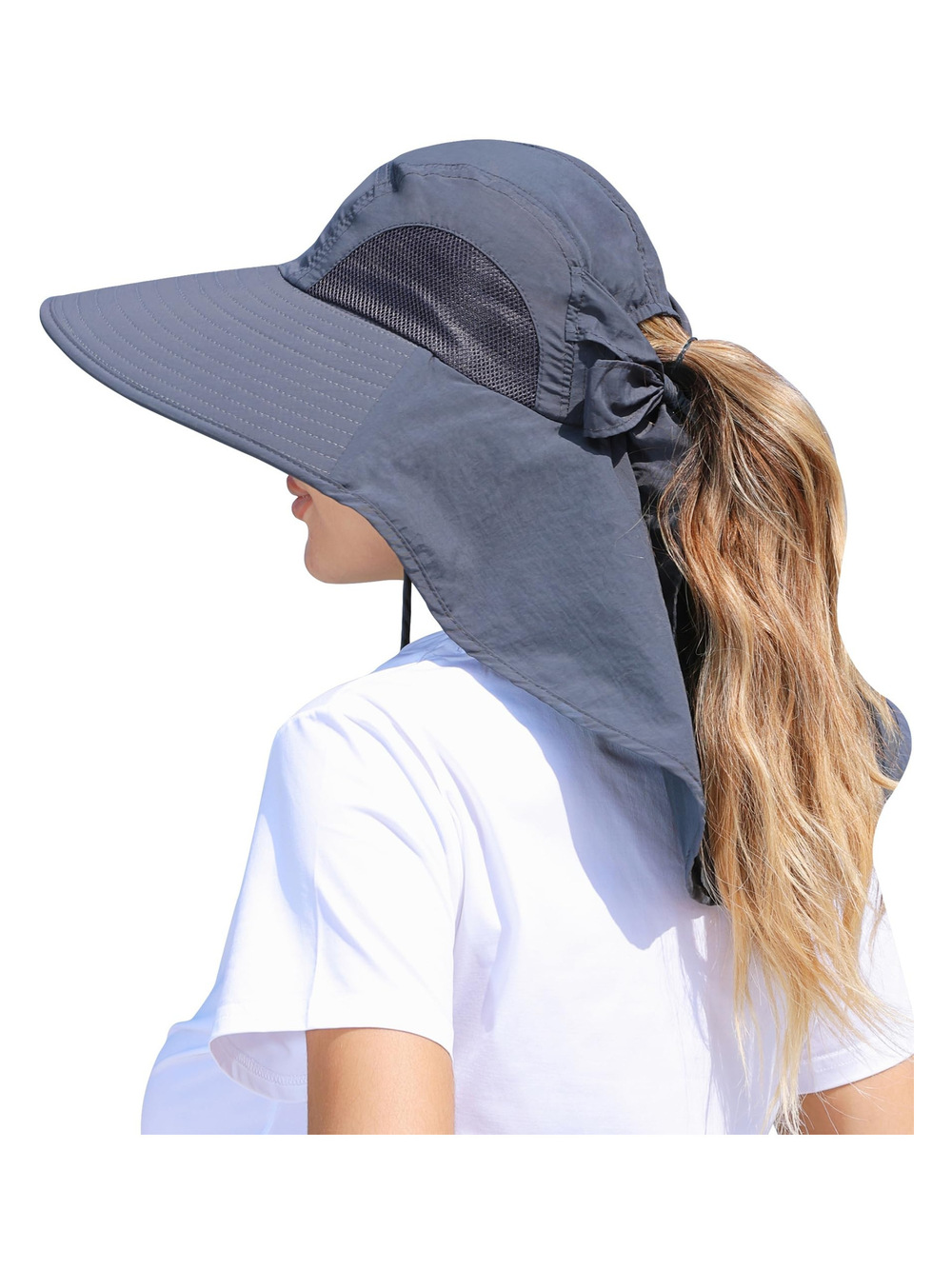 Womens Sun Hat Outdoor UV Protection Wide Brim | Sun Hat-Dark Gray | Size OS